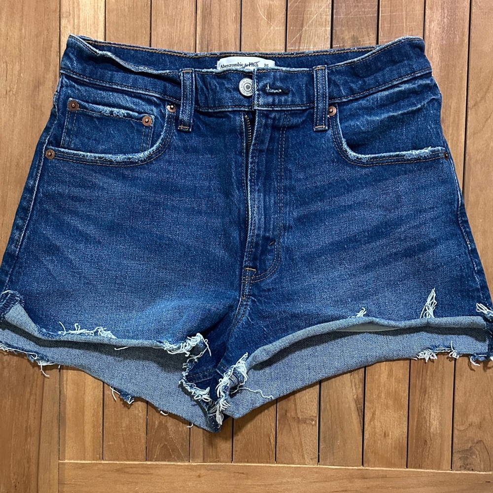 Abercrombie & Fitch Dark Blue Jean Shorts